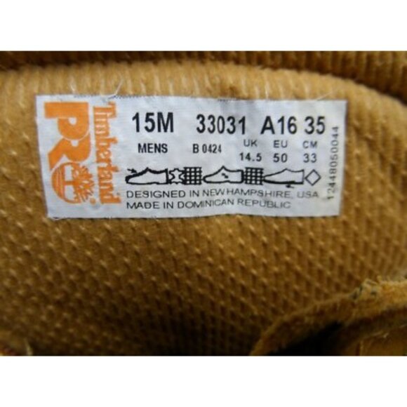 TIMBERLAND PRO Men's PIT BOSS 6" STEEL TOE WORK BOOTS 33031 Wheat Size 15M - Picture 8 of 8